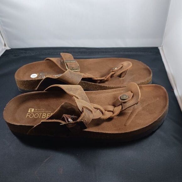 White Mountain Crawford Women's Sandal Size 8M Whiskey Leather - Picture 7 of 7